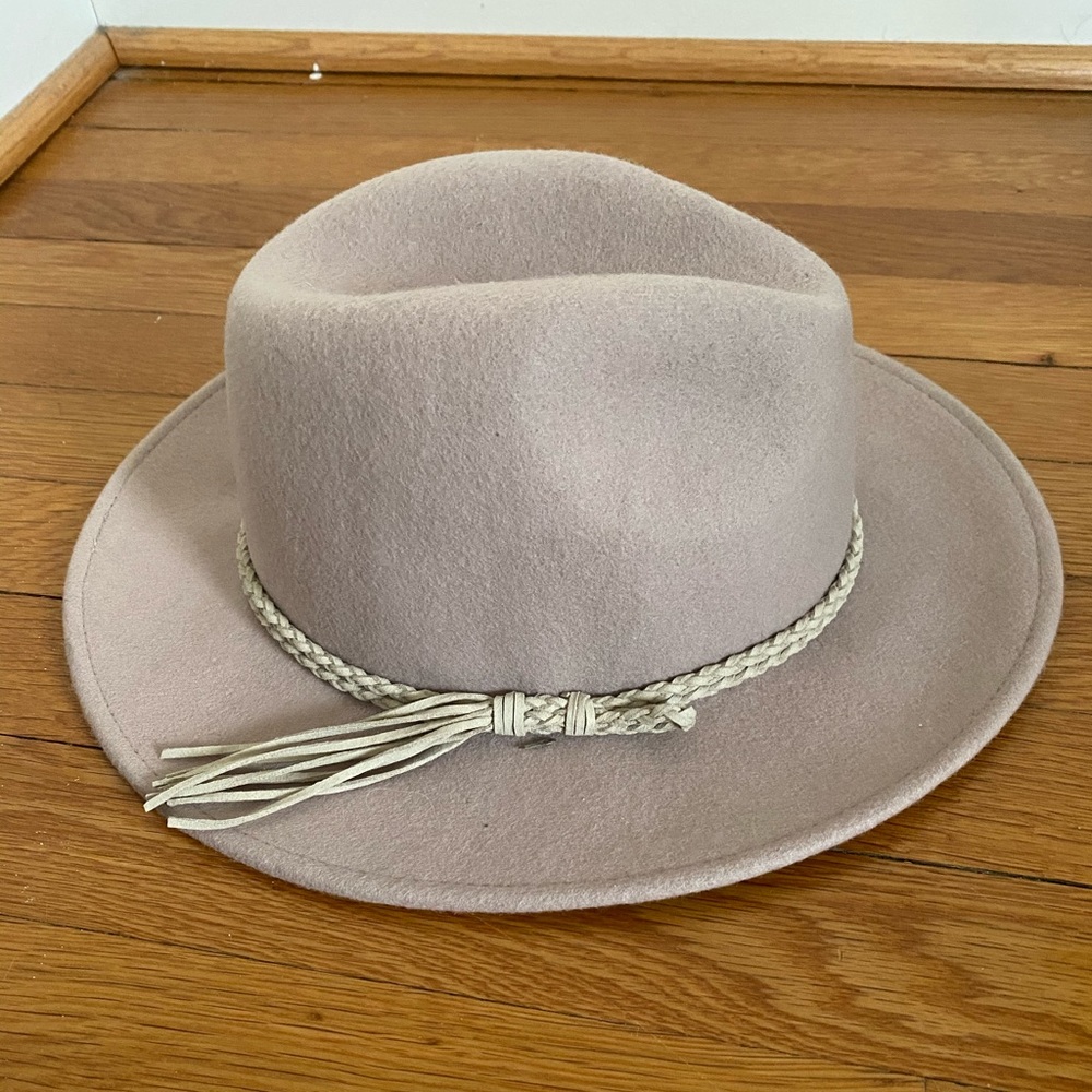 Lucky Brand Felt Fedora Hat w/ Braided Band
